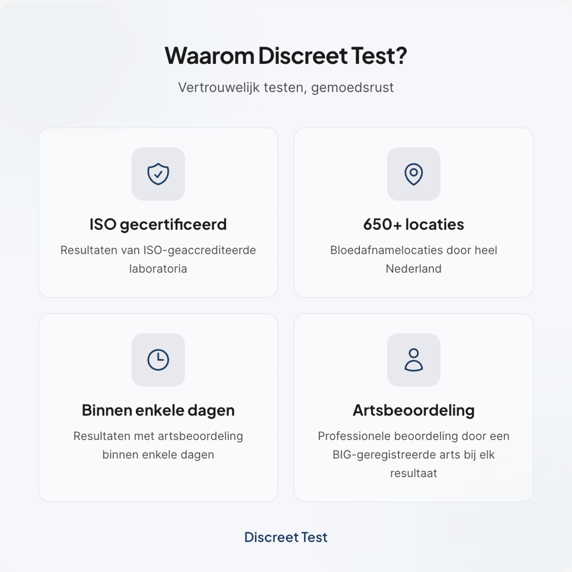 Waarom kiezen voor Discreettest?